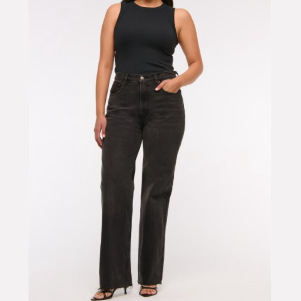 Abercrombie & Fitch High Rise 90s Relaxed Jeans 27 Long/Tall Black